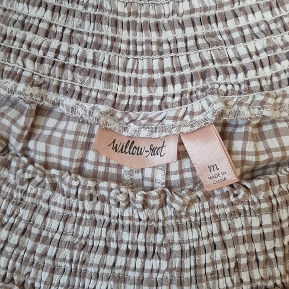 Willow & Root Off The Shoulder Gingham Top With Back Tie - Picture 11 of 11